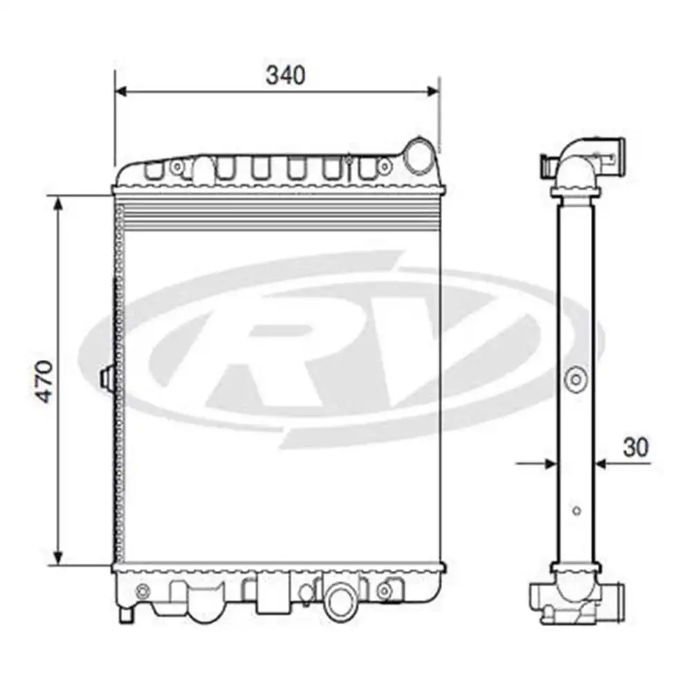 RADIADOR GOL PLUS 1997 A 2008 1.0 8V 2 SAIDA MESMO LADO