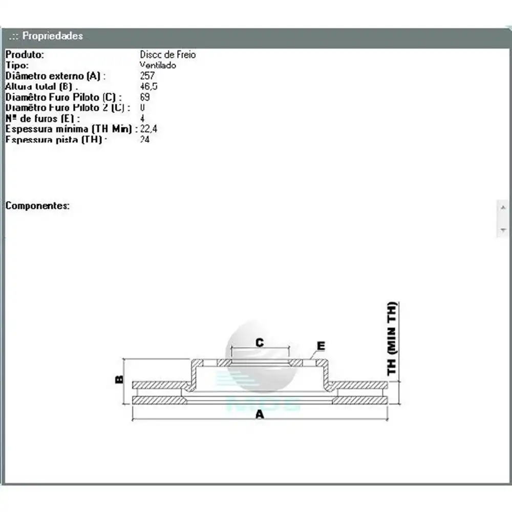 DISCO FREIO DIANTEIRO HYUNDAI ELANTRA 2012/ VENTILADO