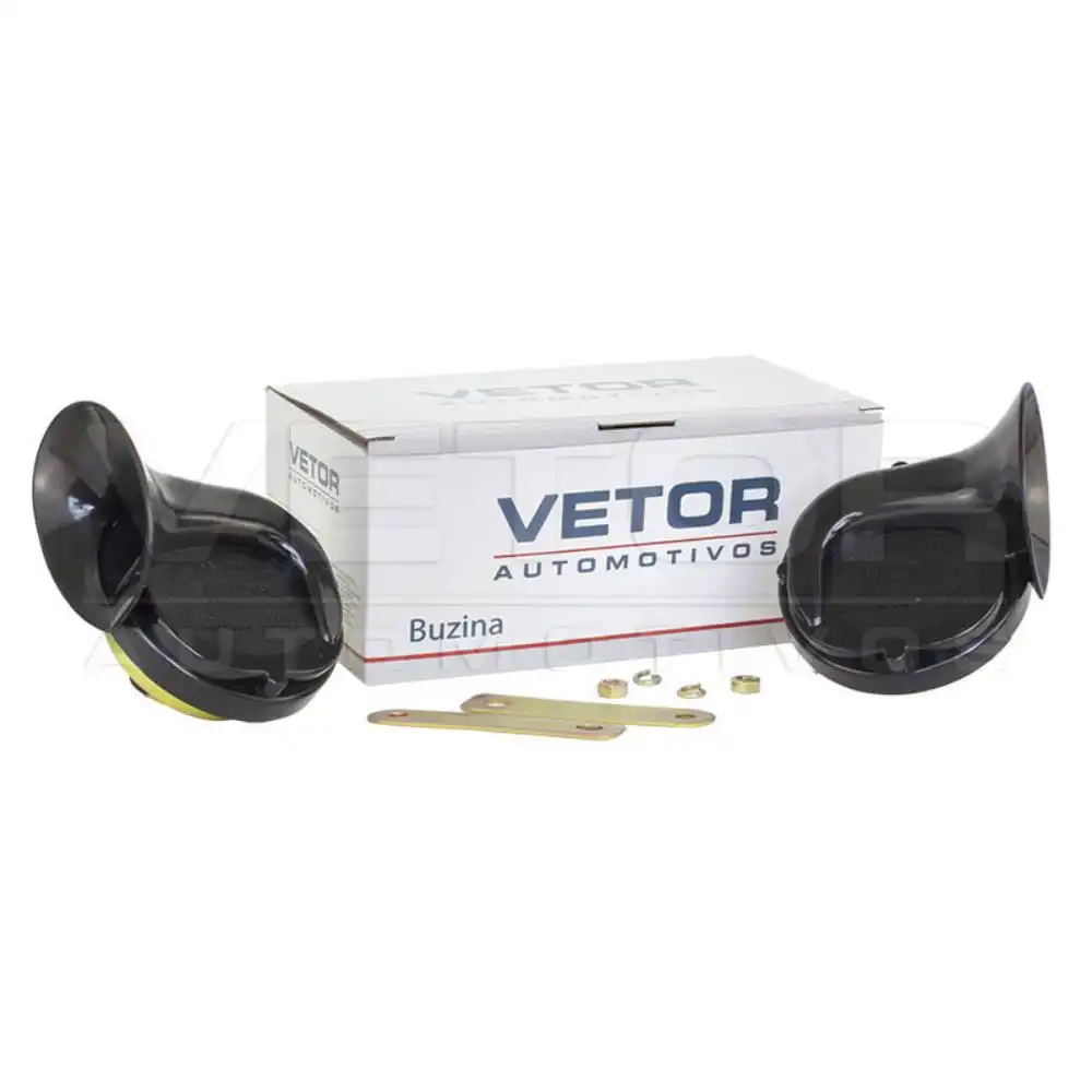 BUZINA CORNETA (DUPLA) UNIVERSAL S/RELE C/2 POLOS