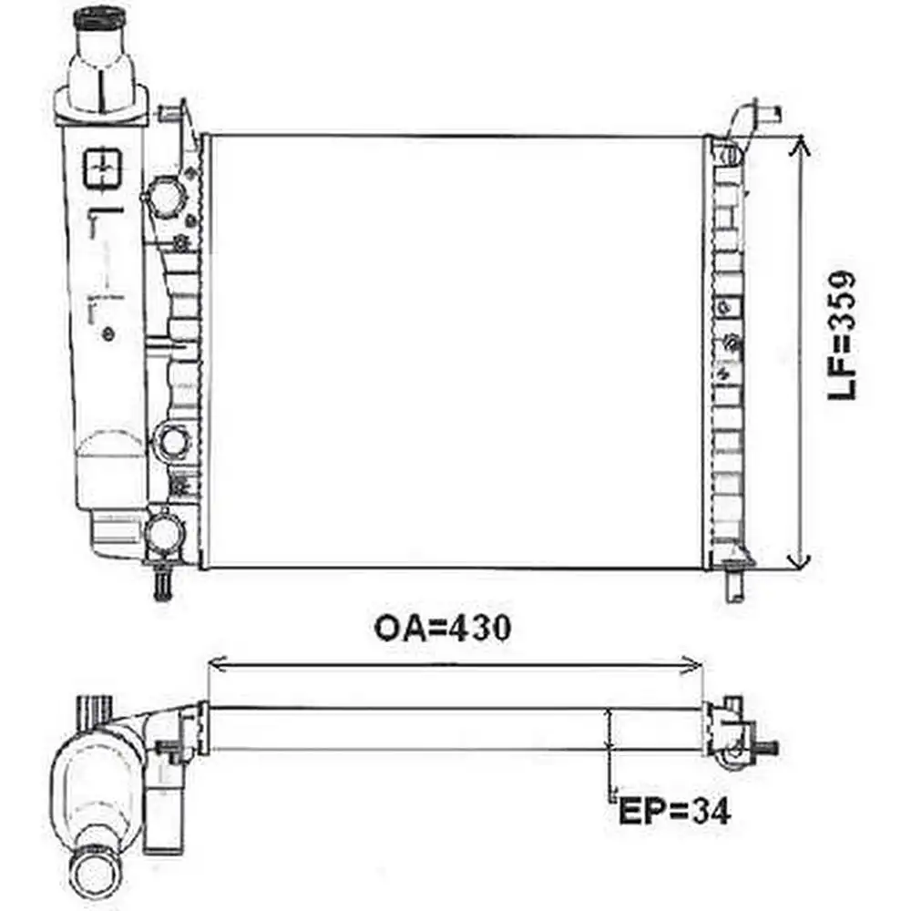 RADIADOR FIAT PALIO 1.0 C/RESERVATORIO