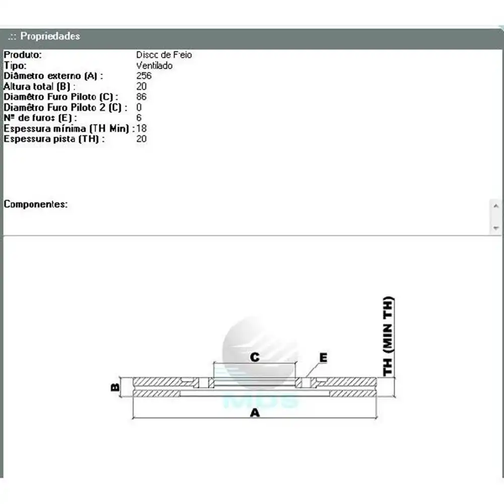 DISCO FREIO DIANTEIRO BESTA 1993 A 1999 VENTILADO