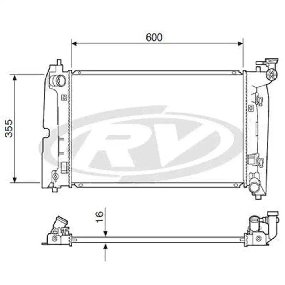 RADIADOR TOYOTA COROLLA 1.6 1.8 16V 2002 A 2008 MANUAL