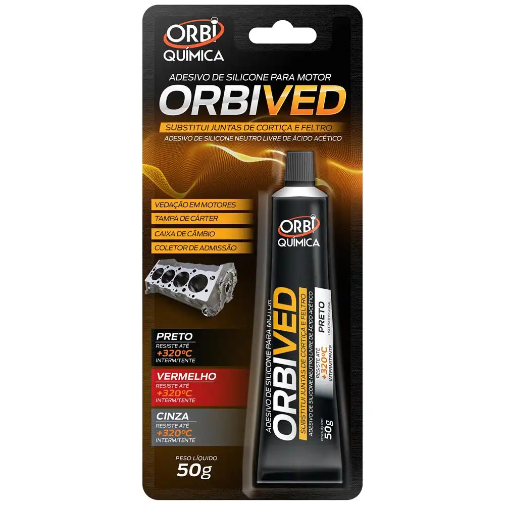 COLA SILICONE ALTA TEMPERATURA 50G PRETA