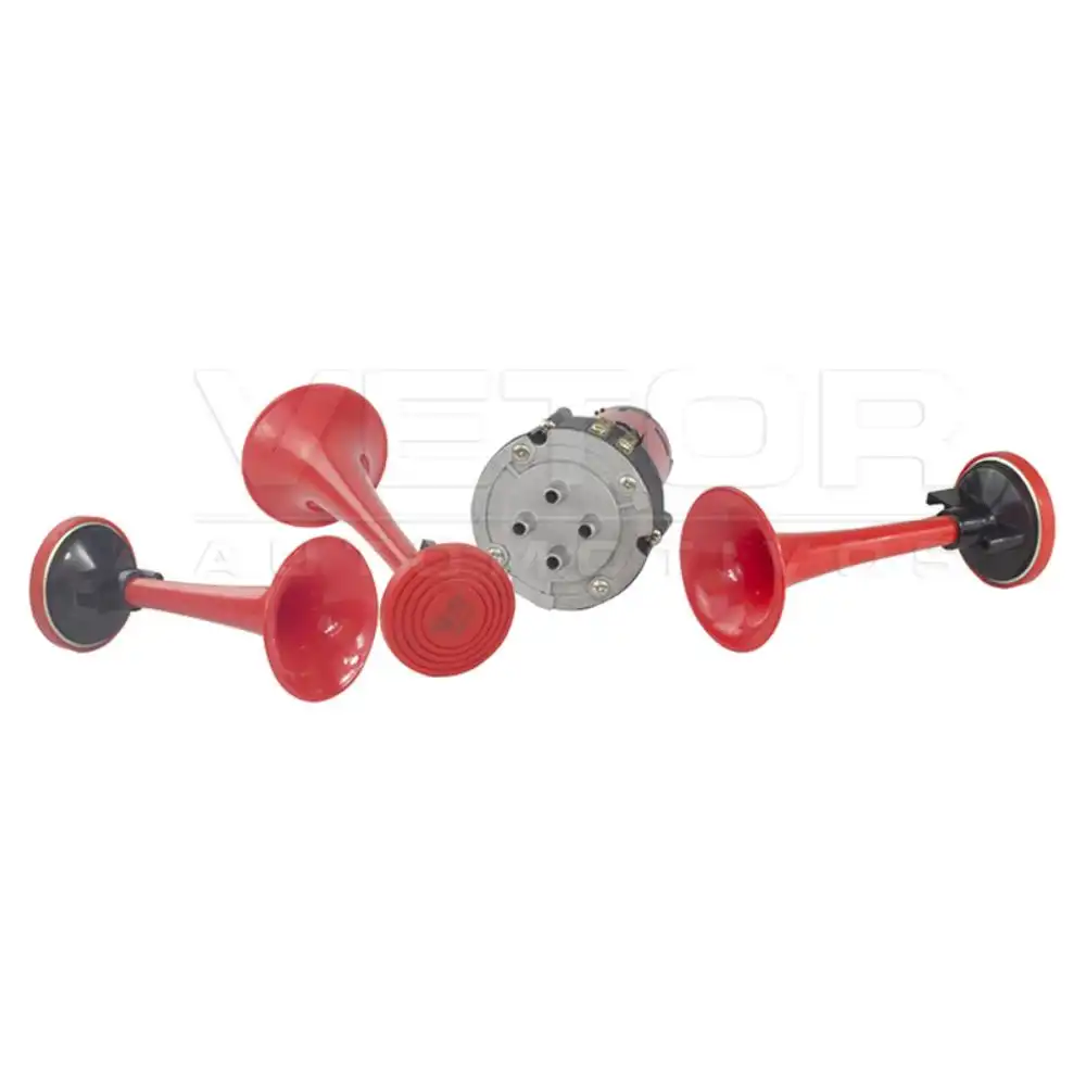 BUZINA 3 CORNETAS C/RELE 12V C/COMPRENSOR