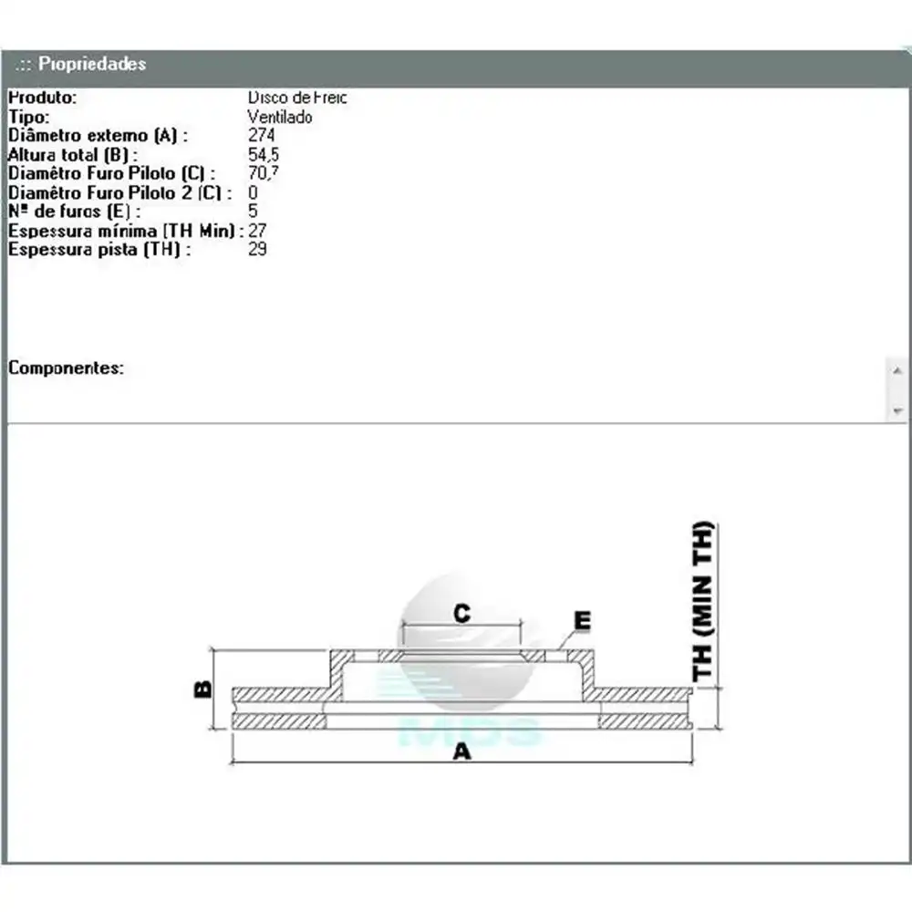 DISCO FREIO DIANTEIRO S-10 4X4 1998 A 2011 VENTILADO