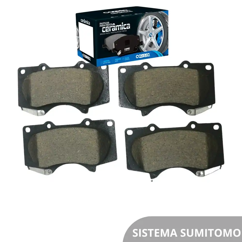 PASTILHA FREIO DIANTEIRA TOYOTA HILUX 2.7 3.0 2009/ CERAMICA