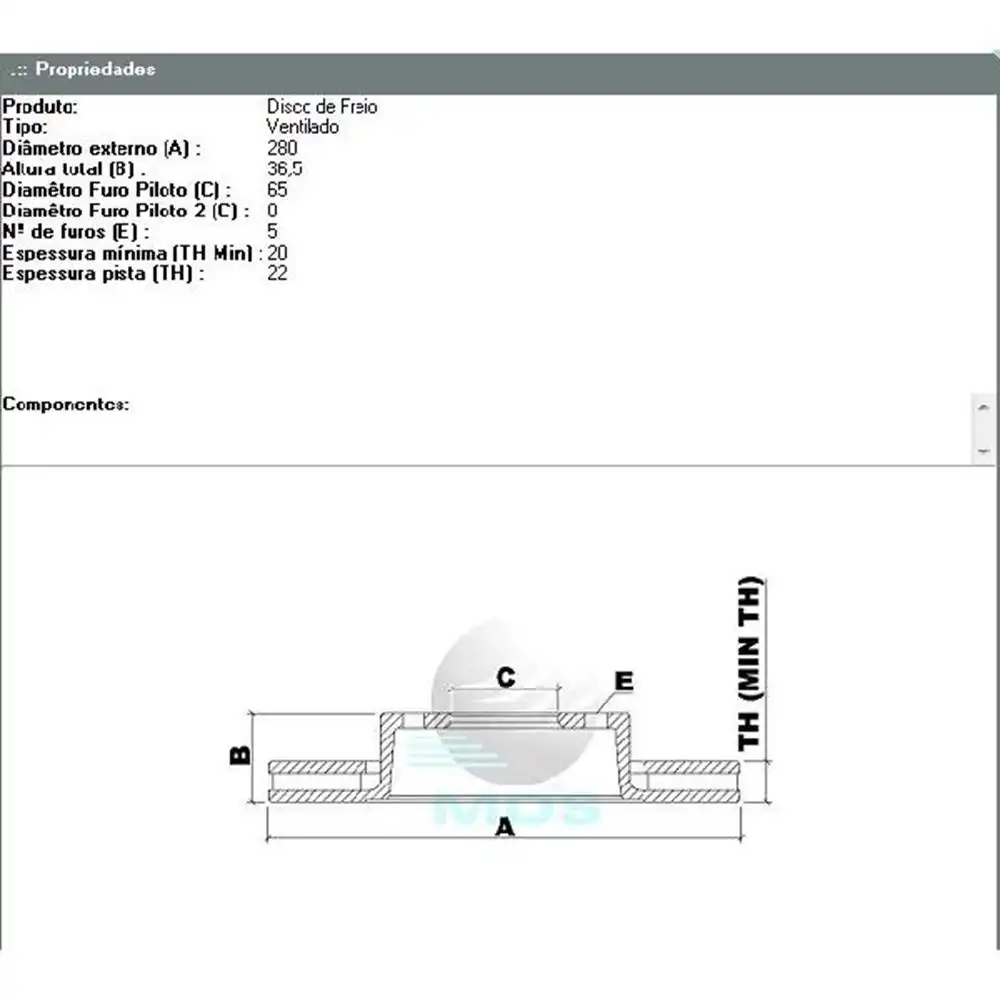 DISCO FREIO DIANTEIRO GOLF 2.0 1999 A 2014 VENTILADO