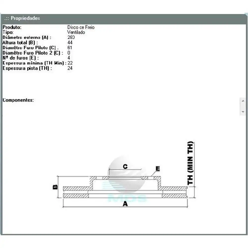 DISCO FREIO DIANTEIRO RENAULT SCENIC 1.6 2.0 1999/ VENTILADO