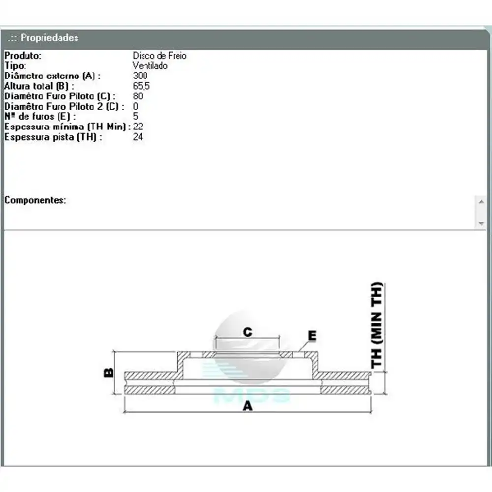 DISCO FREIO DIANTEIRO FIAT DUCATO 2.3 2010/ ARO 16 VENTILADO