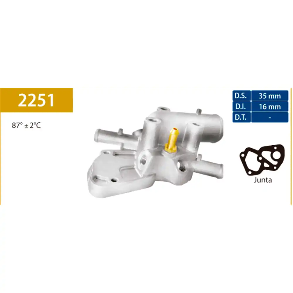 VALVULA TERMOSTATICA FIAT PALIO 1.0 1.5 8V 1994/ 2 SAIDAS