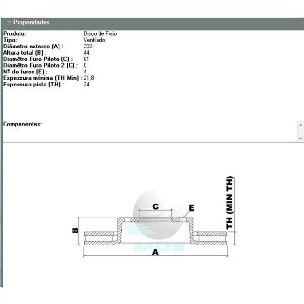 DISCO FREIO DIANTEIRO GRAND SCENIC 2.0 08 A 09/ VENTILADO