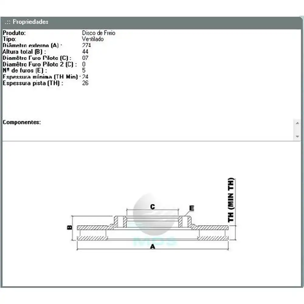 DISCO FREIO DIANTEIRO HYUNDAI HR 2006/ VENTILADO