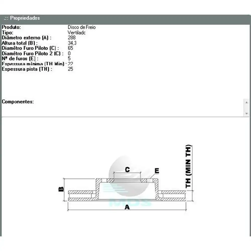 DISCO FREIO DIANTEIRO GOLF 1.8 TURBO 1999 A 2009 VENTILADO