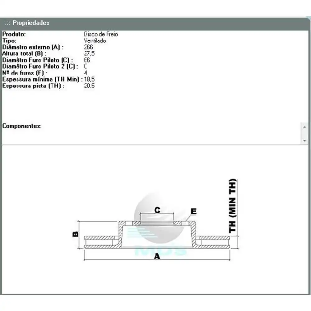 DISCO FREIO DIANTEIRO XSARA PICASSO 2000/ VENTILADO