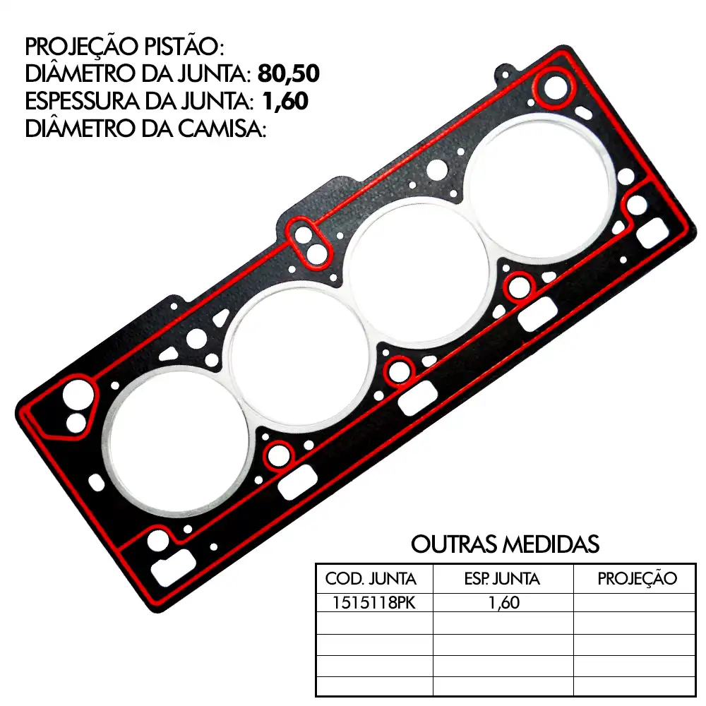 JUNTA CABECOTE RENAULT SCENIC 1.6 16V 1999 A 2011 FIBRA
