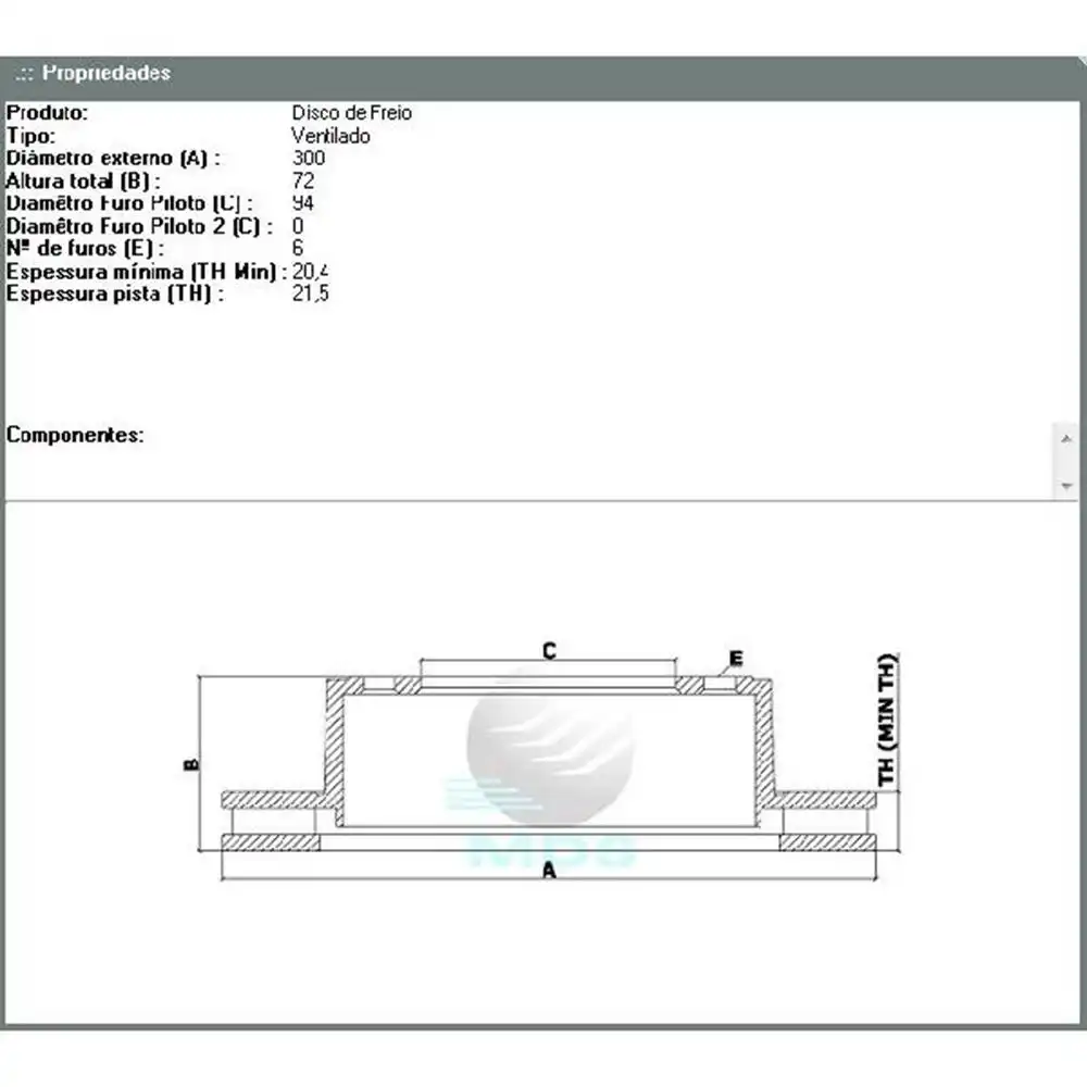 DISCO FREIO TRAS MITSUBISHI PAJERO FULL 2000 A 2006