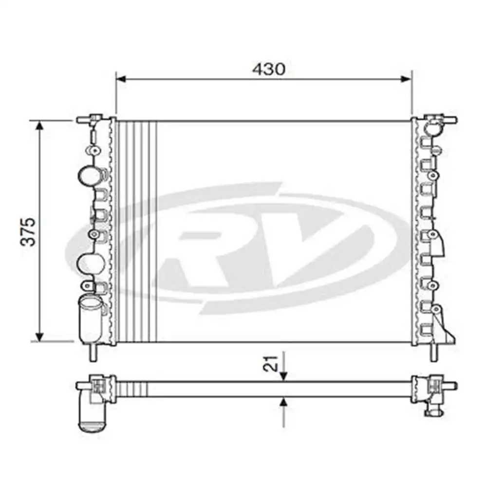 RADIADOR RENAULT CLIO 1999 A 2008 SEM AR