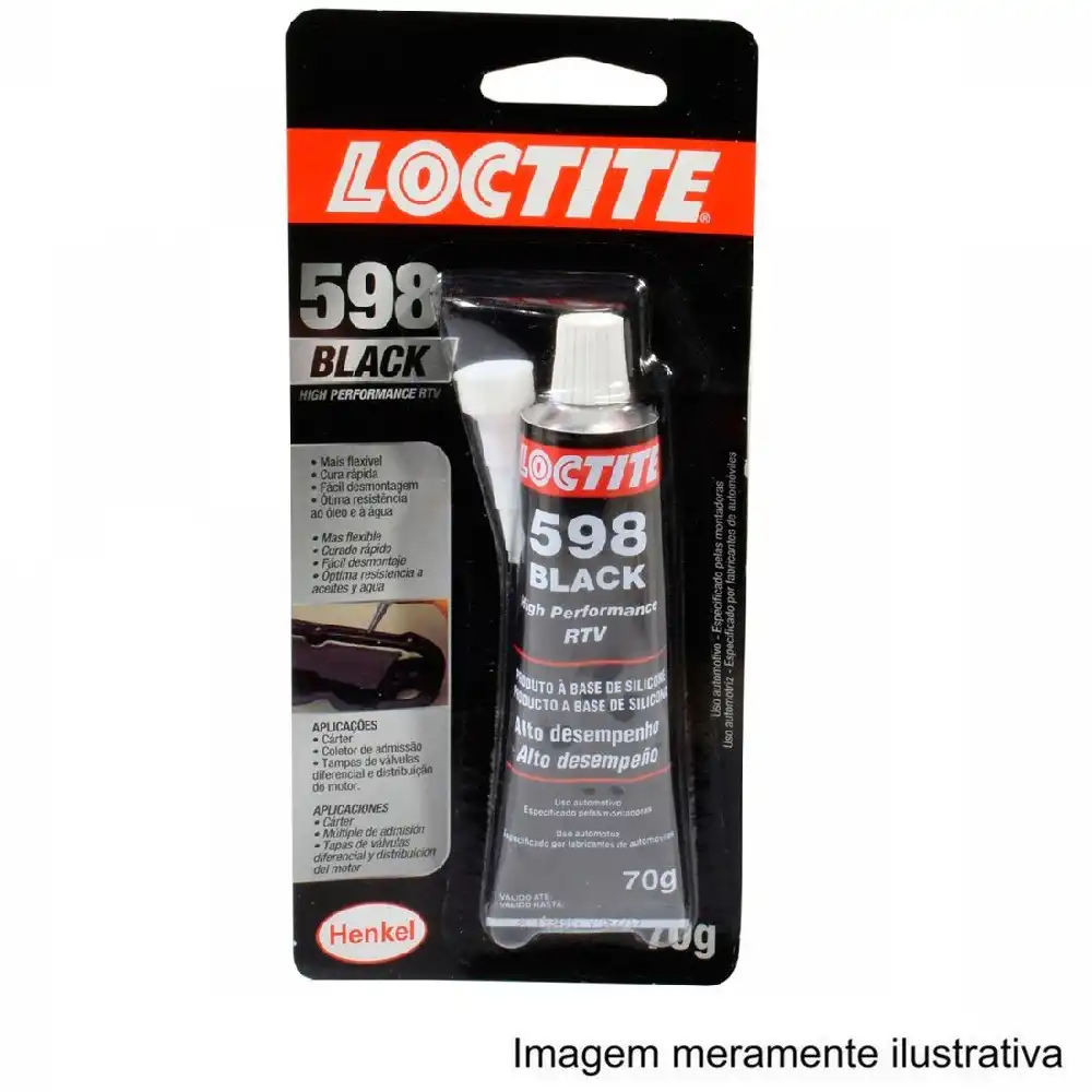 COLA SILICONE ALTA TEMPERATURA 598 HOMOLOGADO 85G PRETA