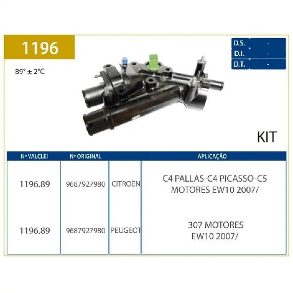 VALVULA TERMOSTATICA PEUGEOT 307 2.0 16V 2007/ COM CARCACA