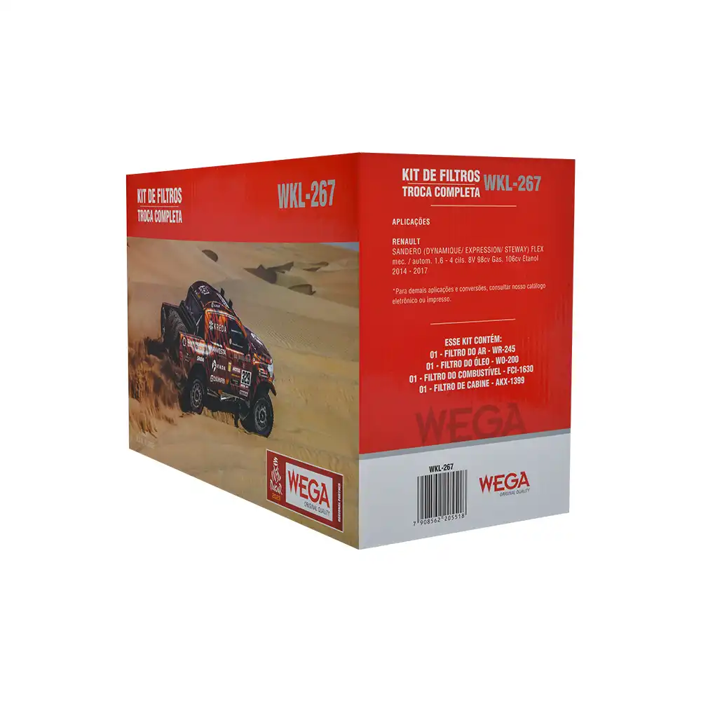 KIT FILTROS RENAULT SANDERO 1.6 8V 2014 A 2017