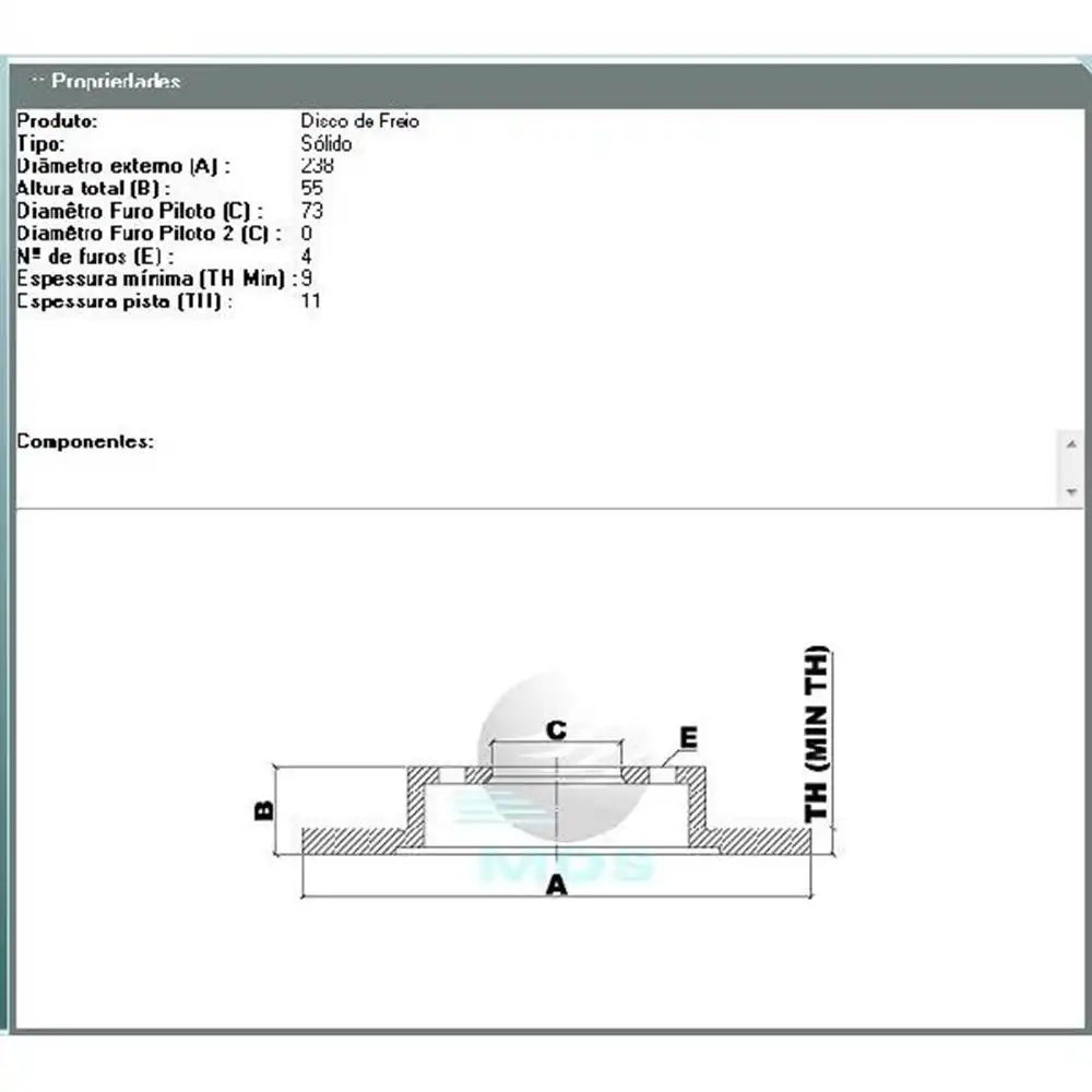 DISCO FREIO DIANTEIRO CHEVETTE 1973 A 1980 SOLIDO