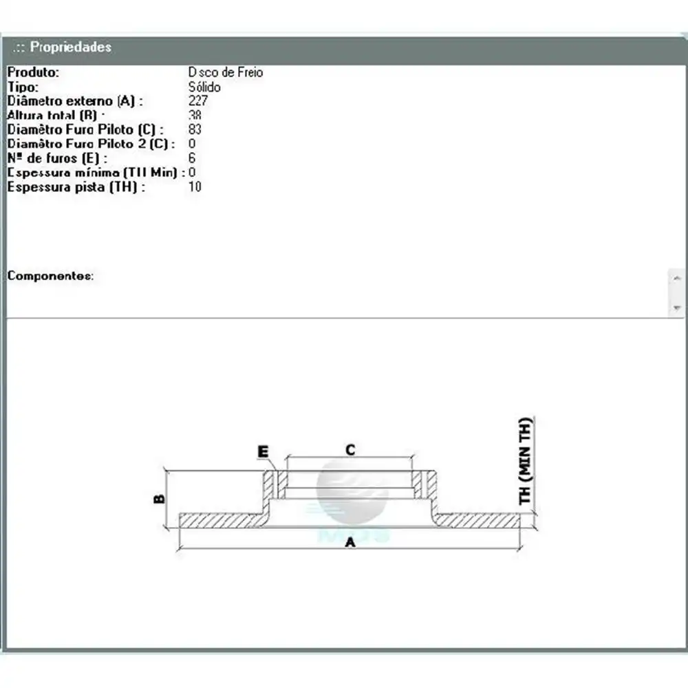DISCO FREIO DIANTEIRO CORCEL 1975 A 1984 SOLIDO
