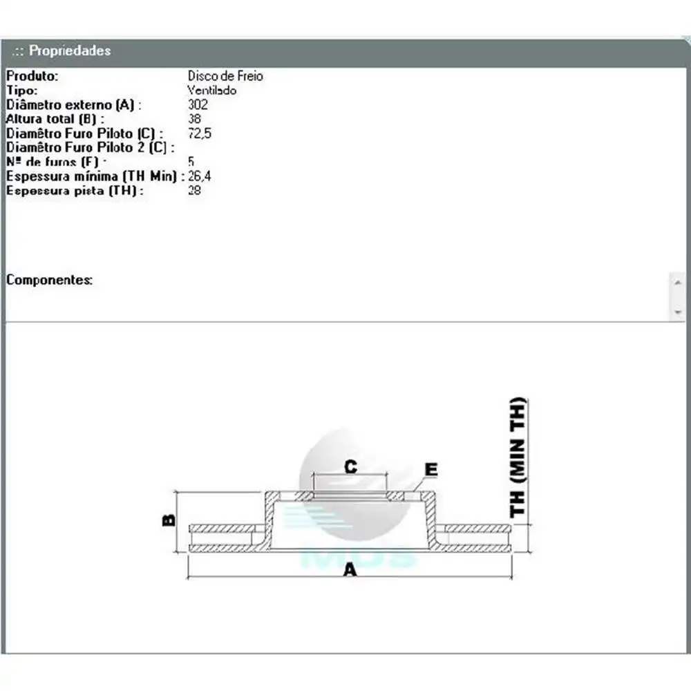 DISCO FREIO DIANTEIRO FIAT FREEMONT 2.4 2012 A 2016 VENTILAD