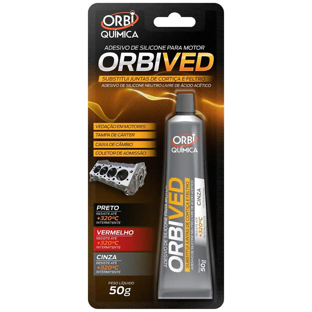 COLA SILICONE ALTA TEMPERATURA 50G CINZA