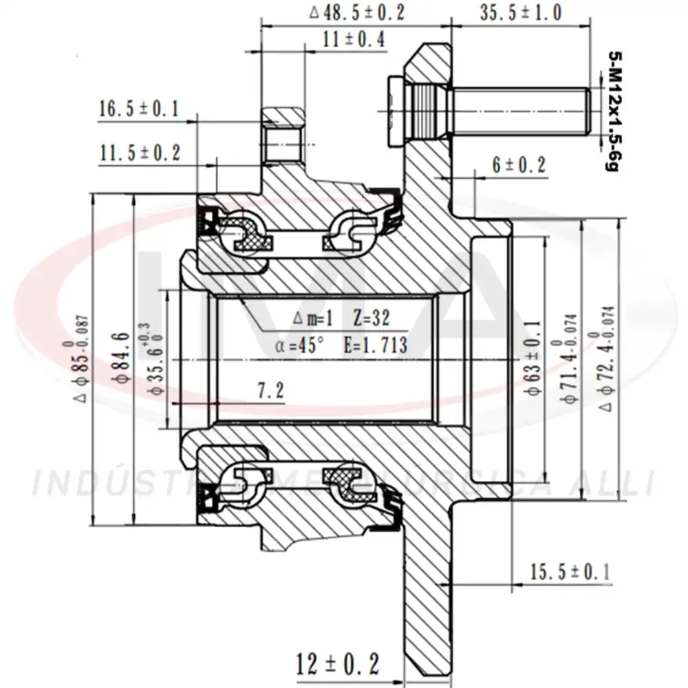 CUBO RODA DIANTIERO DODGE JOURNEY 2.7 24V V6 2008 A 2011