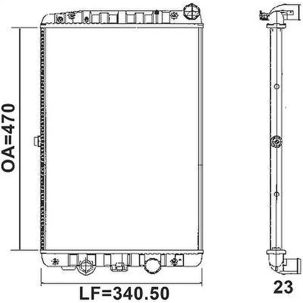 RADIADOR GOL PLUS 1997 A 2008 1.0 8V 2 SAIDA MESMO LADO