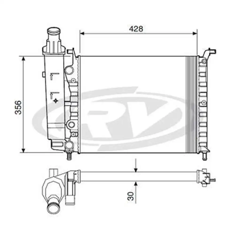 RADIADOR FIAT PALIO 1.0 C/RESERVATORIO