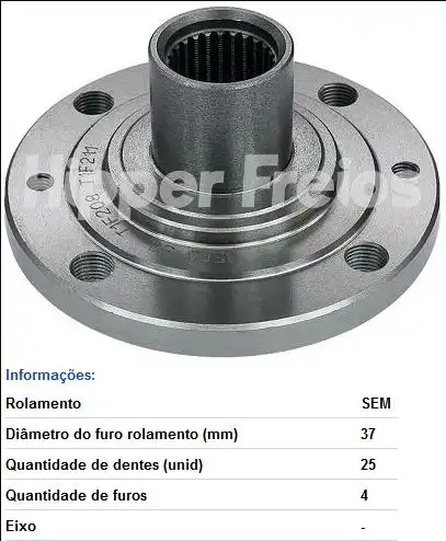 CUBO RODA DIANT FIAT TEMPRA,TIPO 2.0 MAREA 1.6/1.8 BRAVA GRA