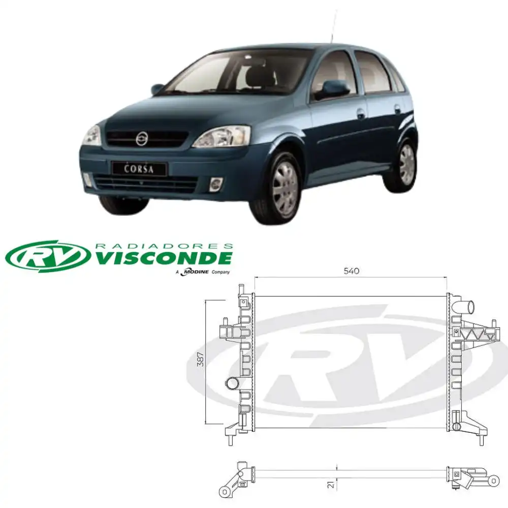 RADIADOR CORSA 1.4 2003 A 2013 COM AR CONDICIONADO