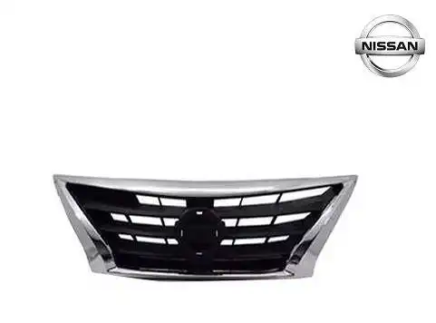 GRADE RADIADOR VERSA 2015 ACIMA PRETA COM MOLDURA CROMADA