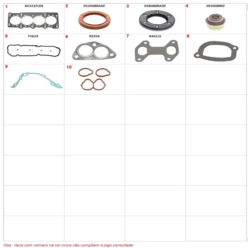 JUNTA MOTOR FIAT PALIO UNO 1.0 8V EVO 10/ FIBRA C/RETENTOR