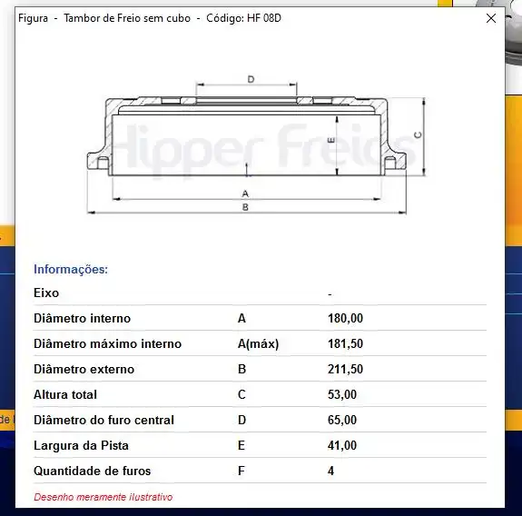 TAMBOR FREIO TRASEIRO GOL 1.0 2012 EM DIANTE SEM CUBO