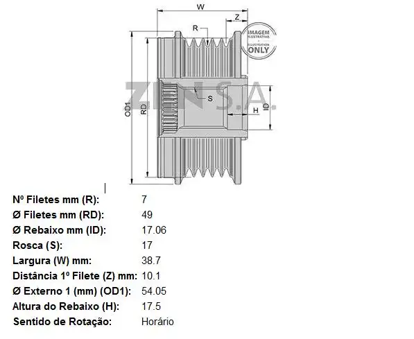 POLIA RODA LIVRE RENAULT GRAND SCENIC 2.0 2009 ACIMA