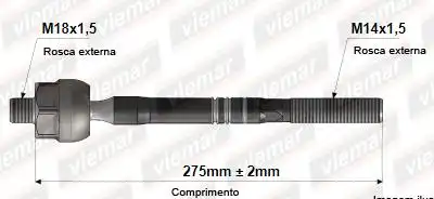 BARRA AXIAL CORSA NOVO 03/ MONTANA MERIVA HIDRAULICO MACHO