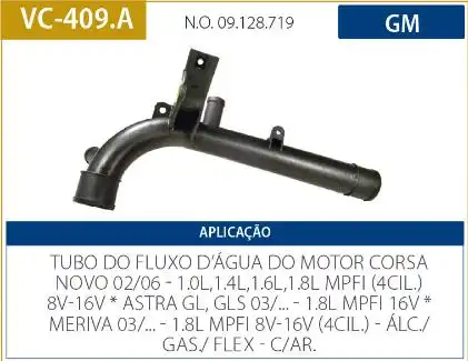 TUBO REFRIGERACAO MOTOR ASTRA 1.8 16V 2003 A 2007 C/ AR