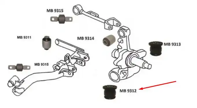 BUCHA BRACO AUX TRAS HONDA CIVIC 01/06 (SUPERIOR) 45,2X46X1