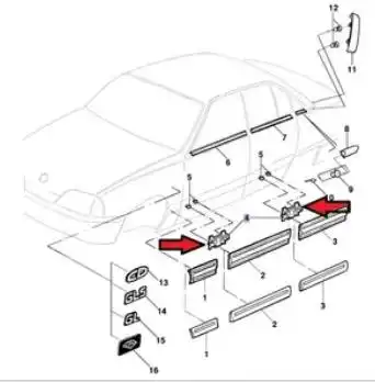 GRAMPO FRISO LATERAL OMEGA 93/98