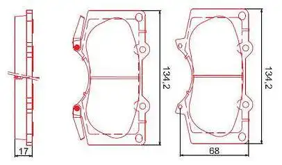 PASTILHA FREIO DIANTEIRA TOYOTA HILUX 2.7 3.0 2009/