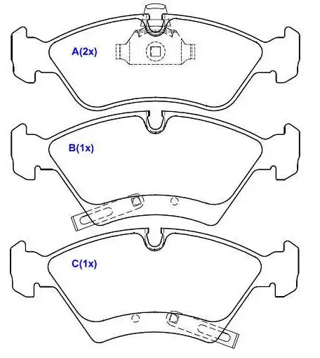 PASTILHA FREIO DIANTEIRA MERIVA 1.8 8V 2002 A 2010 ARO 14
