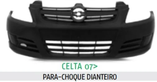 PARACHOQUE DIANTEIRO CELTA 2007 A 2011 CINZA TEXTURIZADO