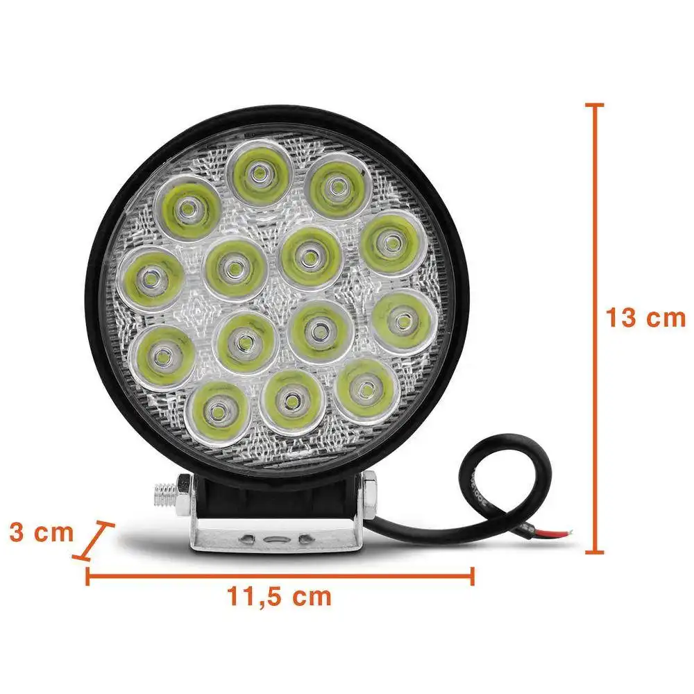 FAROLETE UNIVERSAL REDONDO GRANDE 12V/24V 14 LEDS 42W
