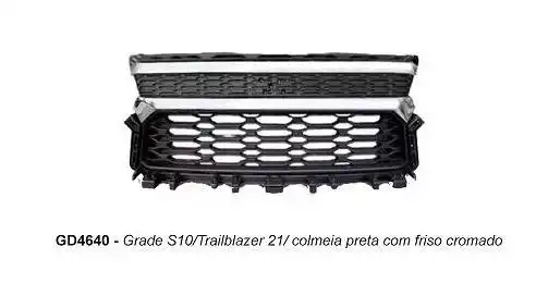 GRADE RADIADOR S-10 2021 EM DIANTE PRETA C/FRISO CROMADO