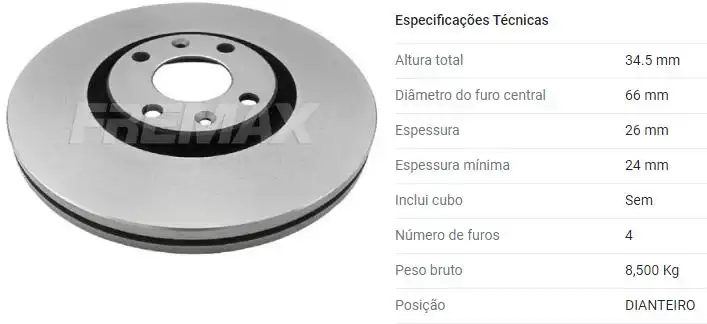 DISCO FREIO DIANTEIRO PEUGEOT 307 2.0 2003 A 2012 VENTILADO