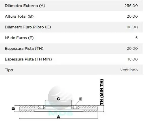 DISCO FREIO DIANTEIRO BESTA 1993 A 1999 VENTILADO