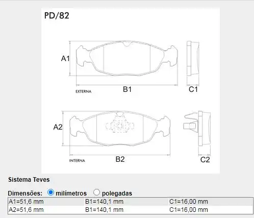 PASTILHA FREIO DIANTEIRA CORSA 1.0 2010/