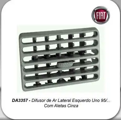 GRADE VENT INT LATERAL UNO 1995/ C/ ALETAS CINZA ESQ